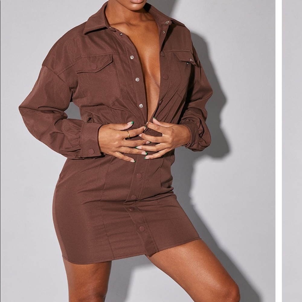 Brown utility dress